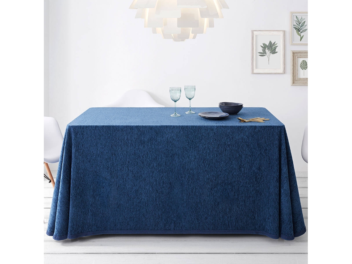 Lanovenanube Falda Camilla Rectangular Chenilla Azul Oceano, 70x120