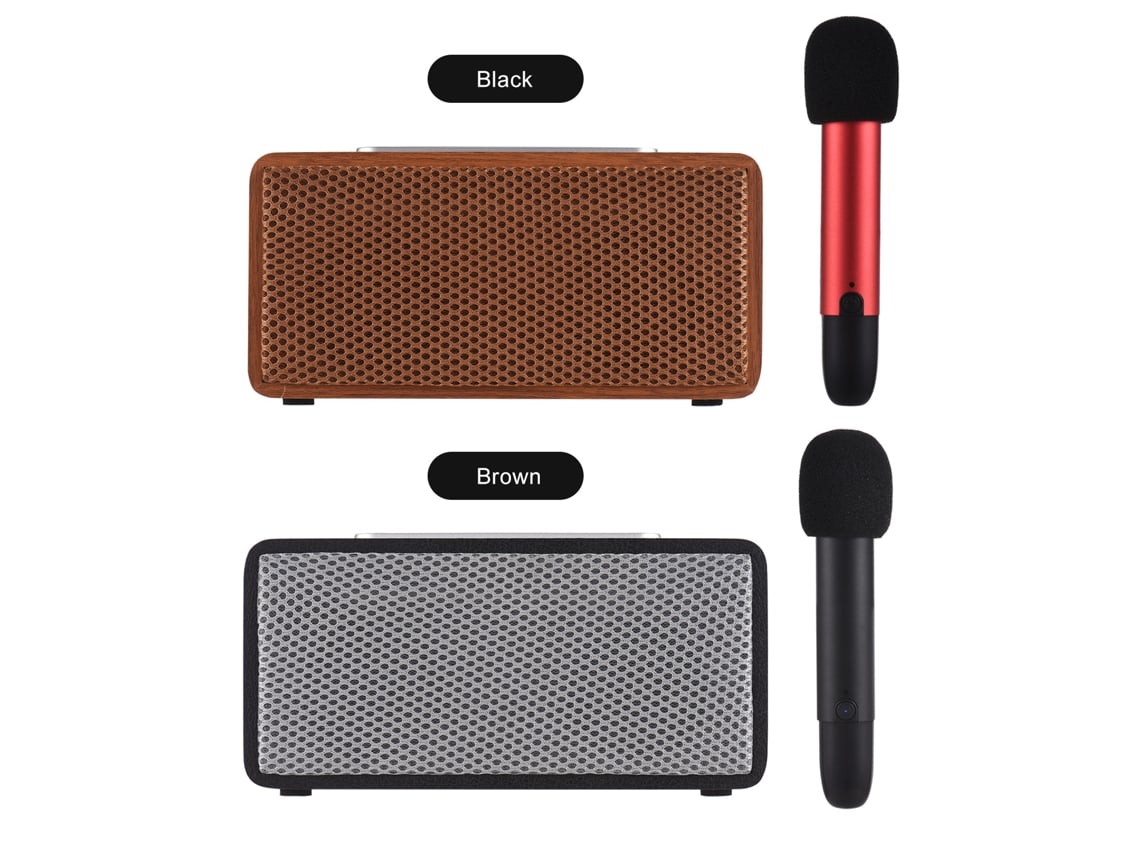 Máquina De Karaokê Portátil Com Alto-falantes Bt Wireless 2x5w E Microfone Uhf Sem Fio Para Casa E Exterior