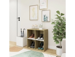 Zapatero Organizador Pasillo 105X35,5X70 Contrachapado Blanco/Roble Sonoma
