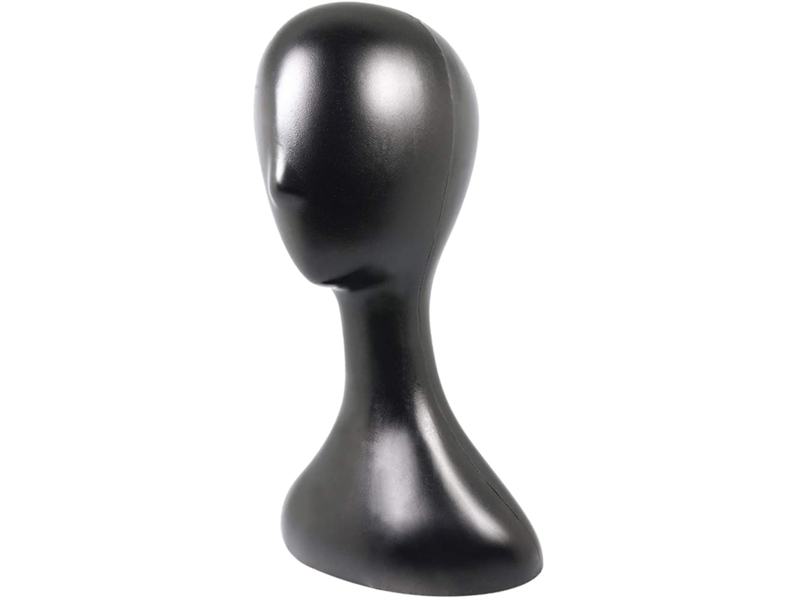 Tête De Mannequin En Plástico Negroe Unique Pour Pelucas Et Accessoires Cabello, Taille Compactoe,