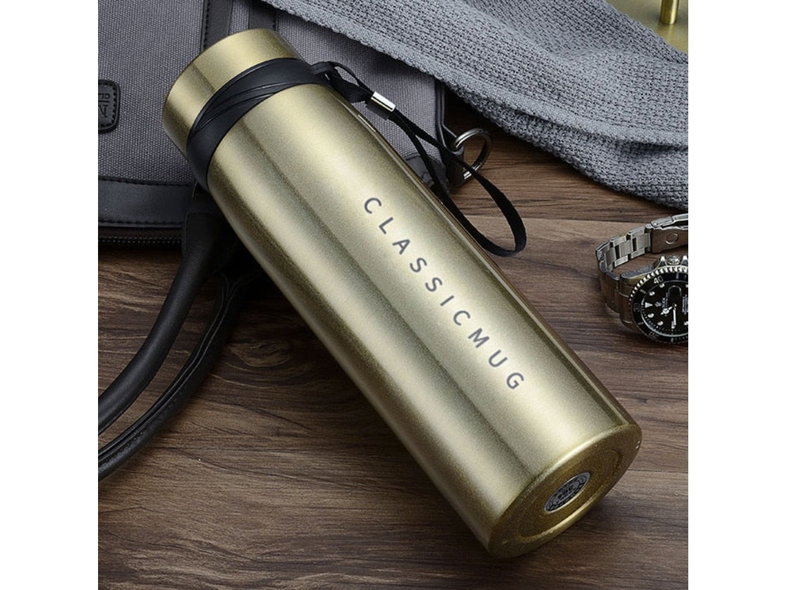 Positivo feo aceptable Taza termo de té de café de frasco de vacío de acero inoxidable doble portátil[Oro / Positivo feo aceptable Taza termo de té de café de frasco de vacío de acero inoxidable doble portátil[Oro /