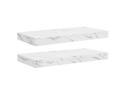 Juego de 2 estantes de pared de mármol blanco MAISON EXCLUSIVE (50x23,5x4 cm)