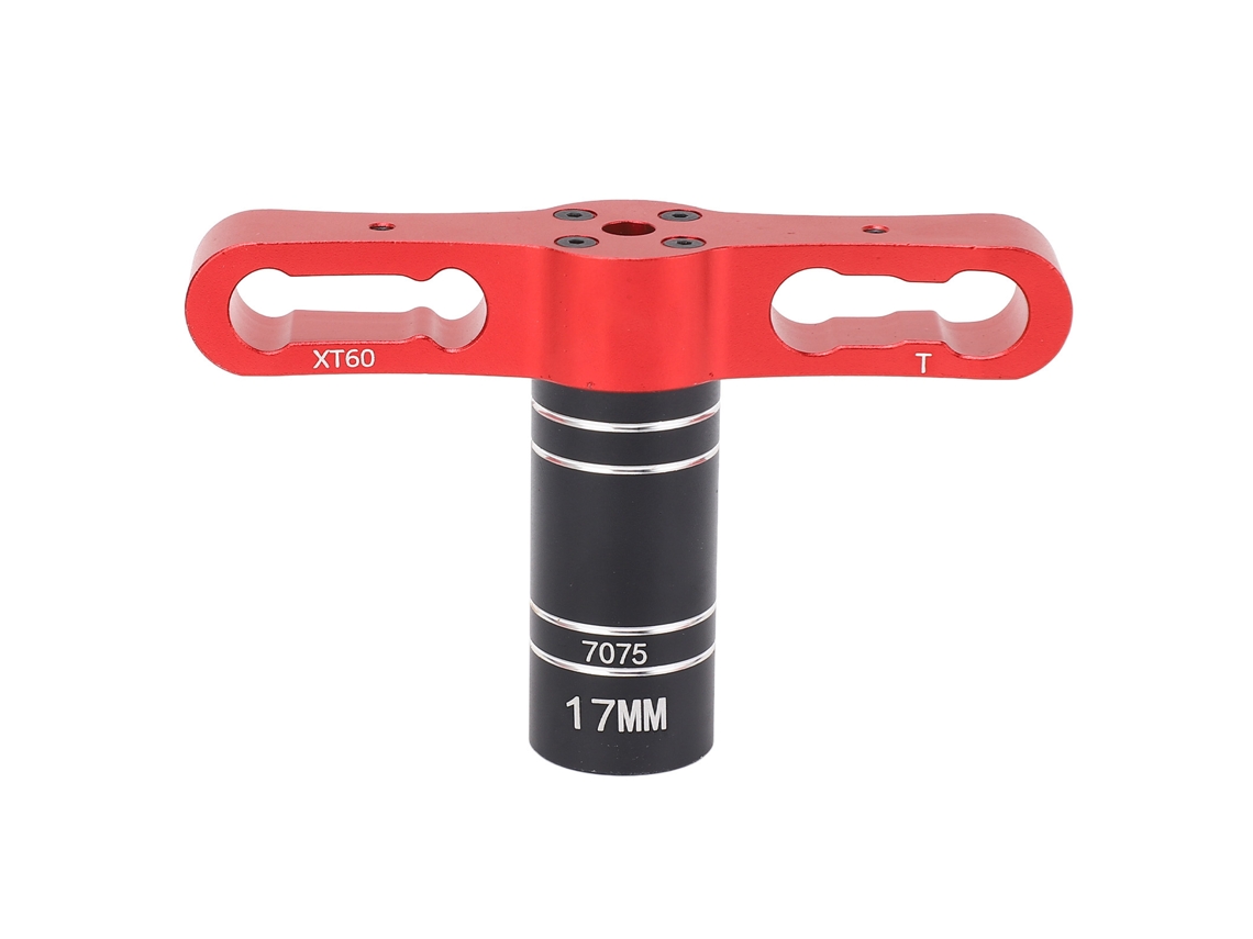 Llave Hexagonal De 17 Mm Para Ruedas De Coches Rc 1/8 1/10 1/12 Traxxas Axial Arrma Hpi Aluminio Rojo