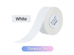 Rollo Continuo De Papel Térmico Autoadhesivo De 15 Mm X 7 M, Resistente Al Desgarro, Compatible Con Marklife P11/p12/p15 Deli Q2/q3, Color Blanco.