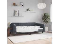 Sofá Cama Sin Colchón Terciopelo Gris Oscuro 100x200 Cm