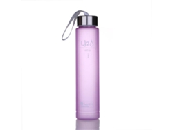 Botella de agua deportiva portátil, 280 ml, resistente a altas temperaturas, transparente esmerilada y a prueba de fugas. MDUG (morado)