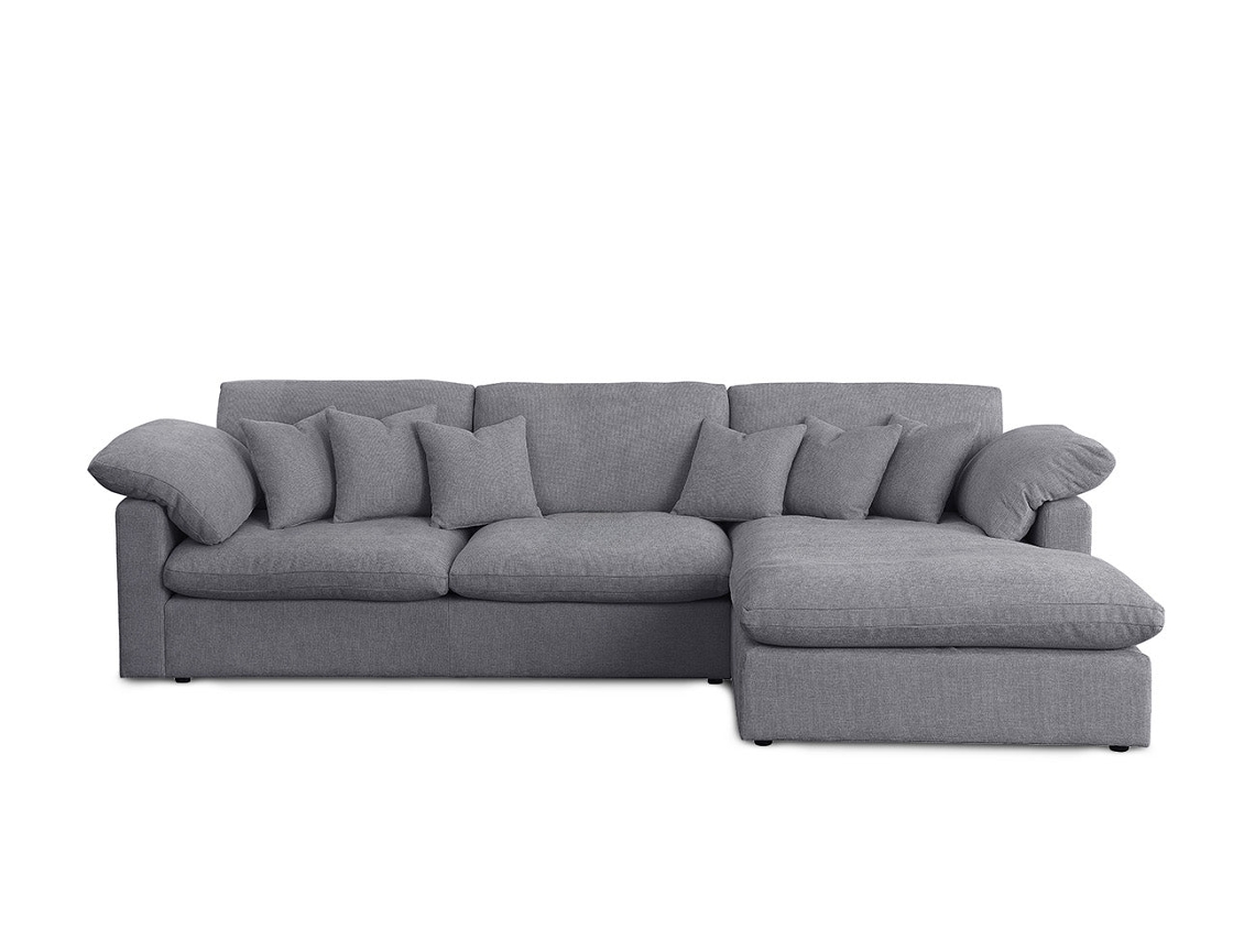 Sofá chaise longue Abbi gris de 300 cm con lado derecho - SALDOSYSTOCKS