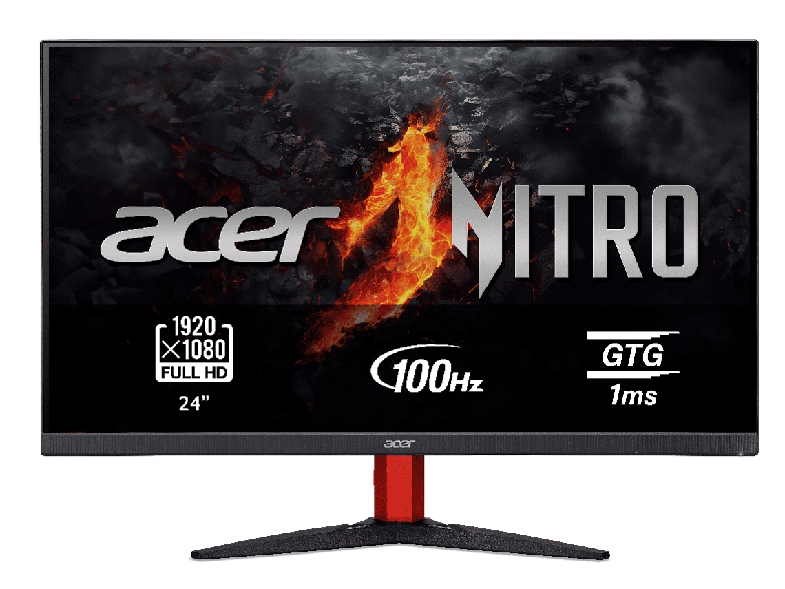 Monitor Gaming ACER Nitro KG242YEbmiix (23.8'' - Full HD - 1 ms - 100 Hz)