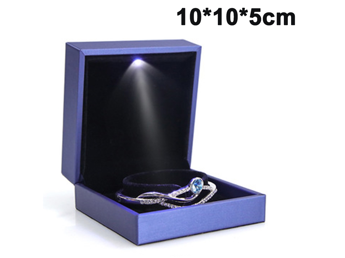 Anillo luz LED joyería exposición anillos azul (13x10x5cm) Kofihety