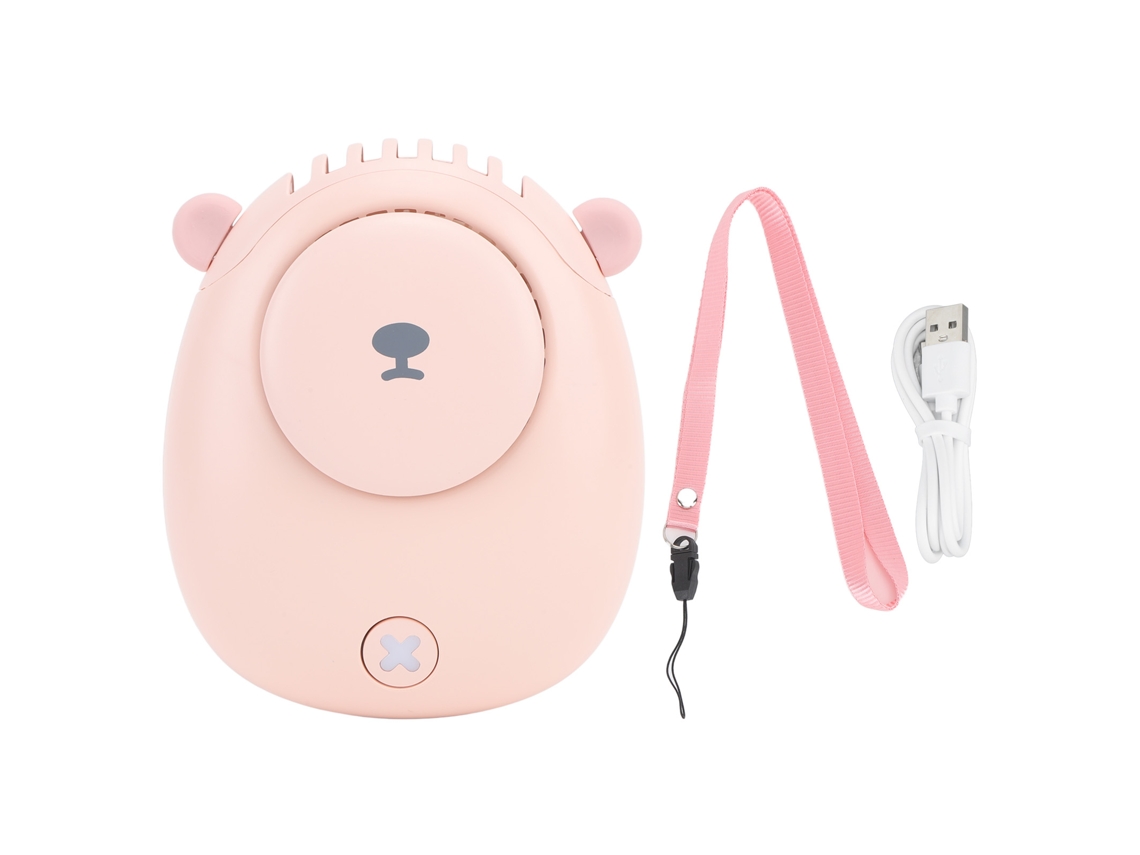 Ventilador de cuello rosa recargable por USB sin aspas