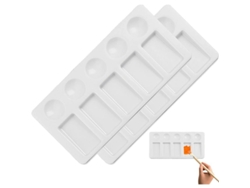 Paleta plana rectangular de 2 piezas Rebe-Linjou con 10 cavidades para acuarela y gouache.