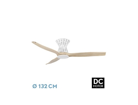 Ventilador DC Baltir 18W Blanco/Haya 3 Aspas FABRILAMP