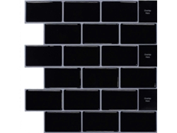 Rebe-10 Pegatinas De Baldosas 3d Autoadhesivas Para Cocina Negro (30.5x30.5cm) Fácil Instalación Diseño Minimalista