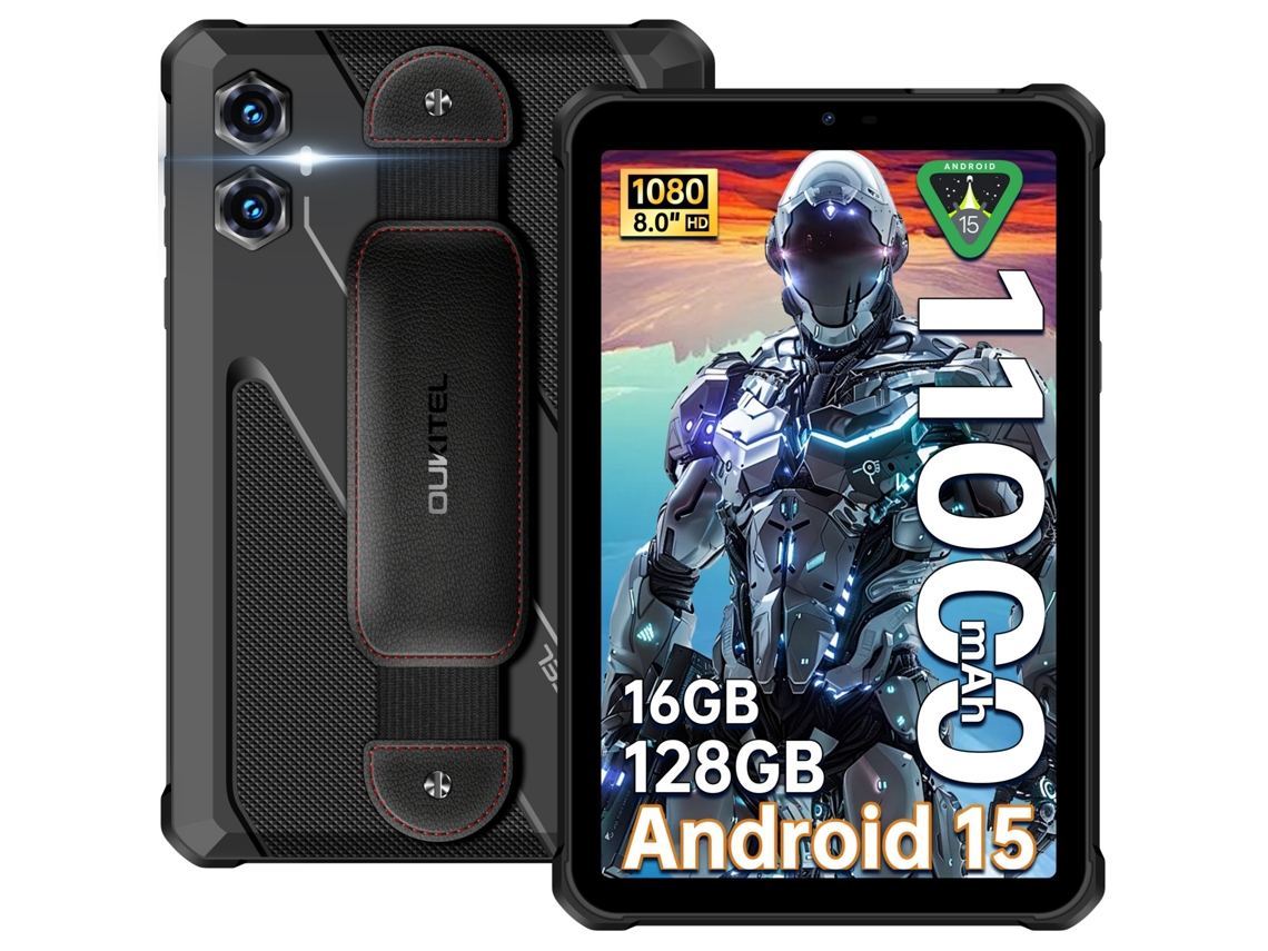 Tablet Rugerizada Oukitel Rt3 Plus 8 Pulgadas 16 Gb 128 Gb 1 Tb Ampliable 11000mah Altavoces 100db Nfc Negro