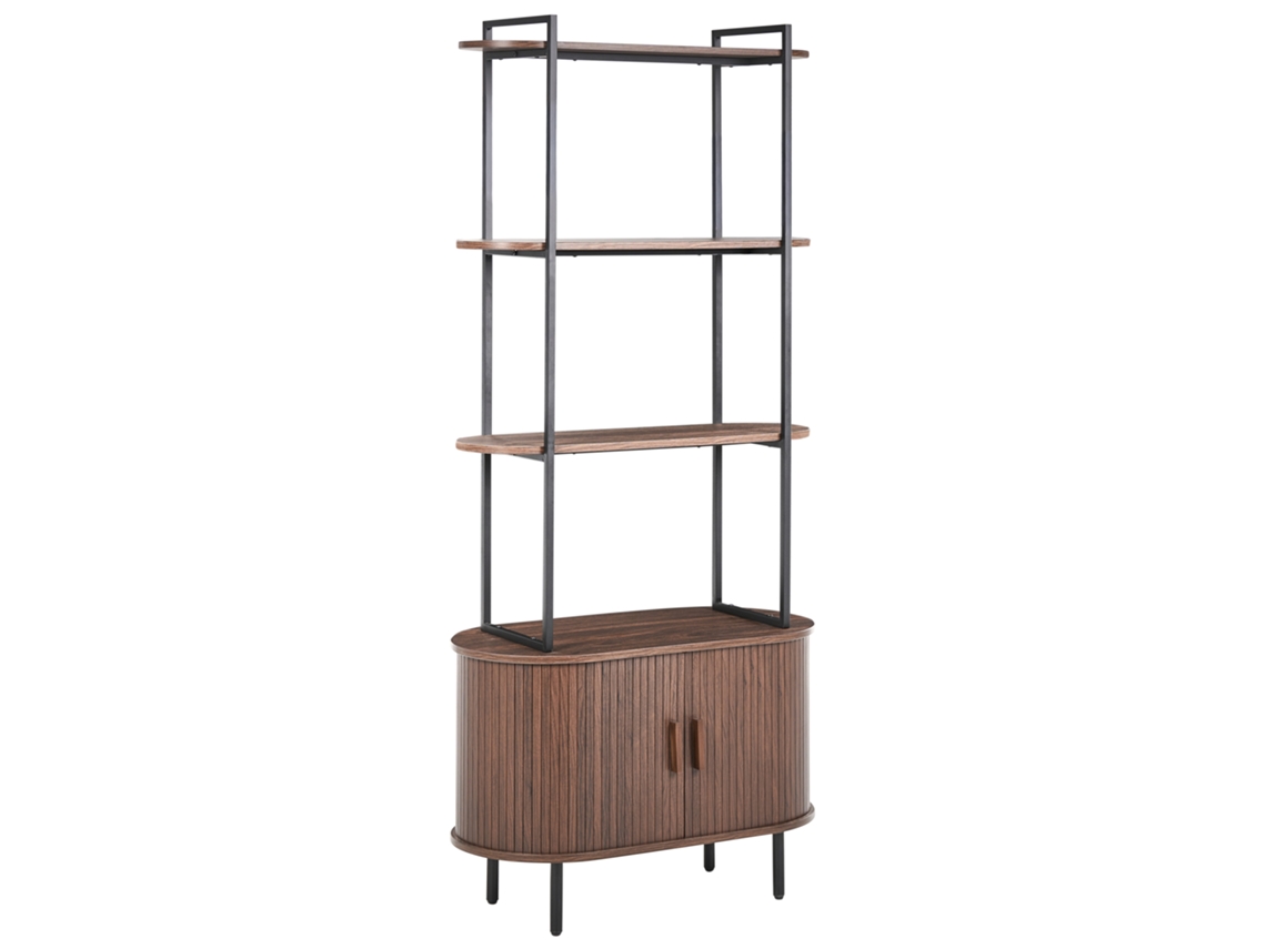 Estante Com 4 Prateleiras Beliani Bradley De Mdf Castanho 80x40x180