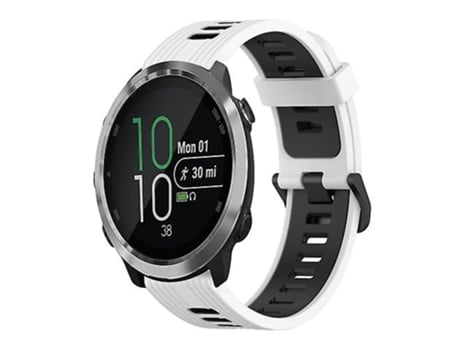 Correa De Reloj Inteligente Para Garmin Forerunner 645, Correa De Silicona Bicolor Con Patrón Vertical De 20Mm, Blanco Y Negro VENISYMLIS