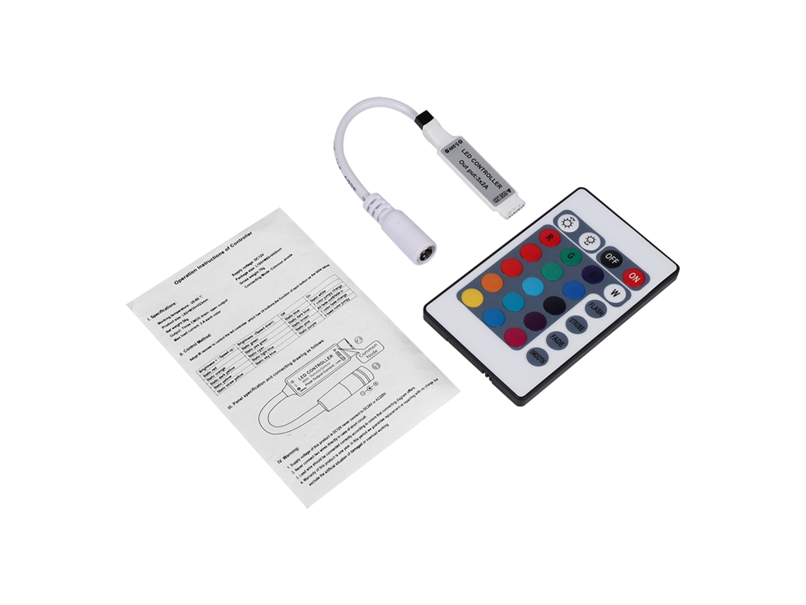 2026-control Remoto Inalámbrico Ir Mini Con 24 Teclas Para Tiras Led Rgb 3528 5050