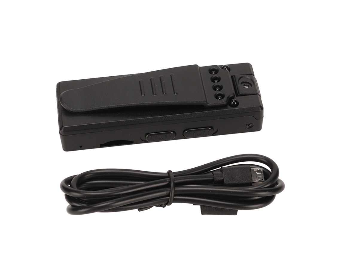 Cámara Corporal Portátil Hd 1080p Con Clip Trasero, Detección De Movimiento Y Luz Auxiliar.