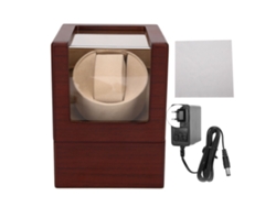 Caja De Cuerda Automática Para Reloj Con Motor Silencioso, Compartimento De Almacenamiento Y Vitrina, Fabricada En Madera Mdf.