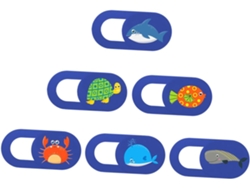 Juego de 6 fundas protectoras adhesivas con estampado de animales marinos para cámara, tableta o portátil. Juego de 6 fundas protectoras de Gokoco.