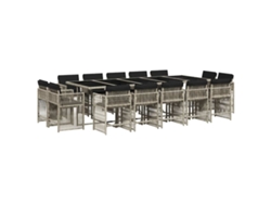 Maison Exclusive - Set Comedor Jardín Y Cojines 17 Pzas Ratán Sintético Gris Claro