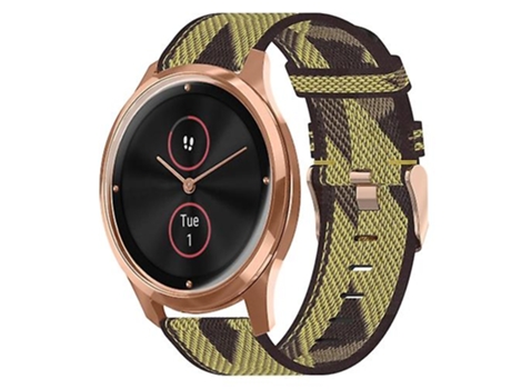 Correa para reloj Garmin Vivomove Luxe de nailon amarillo de 20 mm VENISYMLIS