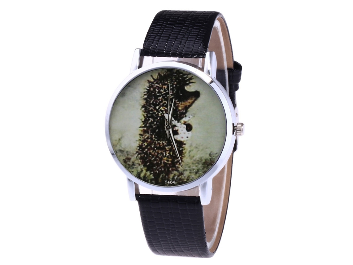 Reloj De Pulsera Unisex De Cuarzo Con Correa De Cuero Pu Zhoulianfa (negro)
