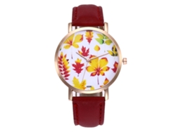 Reloj De Pulsera Zhoulianfa Para Mujer De Piel Sintética Con Esfera Redonda De Cuarzo (rojo)