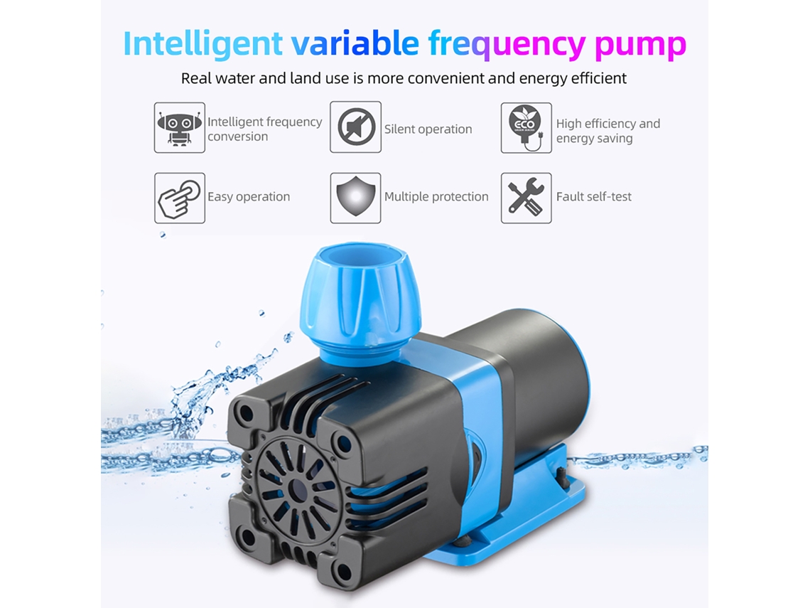 Bomba De Agua Sumergible De Cc De Frecuencia Variable Ultra Silenciosa De 3000 L/h Para Estanques Y Acuarios.
