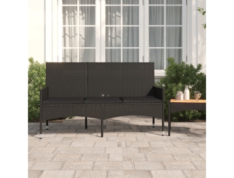 Banco De Jardín VIDAXL Negro Poli Ratán (140x51x85 cm)