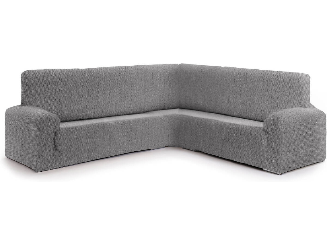 Funda de Sofá Rinconera EYSA Jaz Premium 3+1 Bielástica (350-450 cm - Algodón y Poliéster - Gris)
