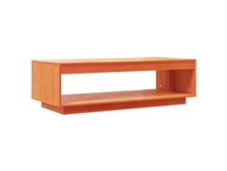 Mesa de centro de diseño moderno y contemporáneo, acabado en cera, 110 x 50 x 33,5 cm, madera maciza de pino, color marrón cera, Dec039082