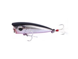 2026rebe-señuelo Artificial De Pesca Con Anzuelo Triple Flotante Popper Accesorio De Pesca (plateado+negro)