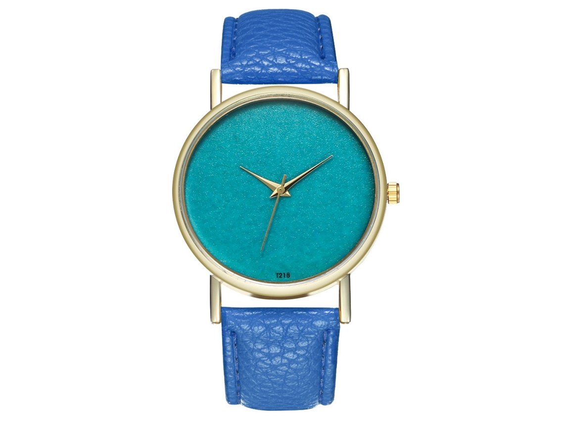 Reloj De Pulsera Para Mujer De Cuarzo Con Correa De Pu Y Esfera Redonda (azul Real)