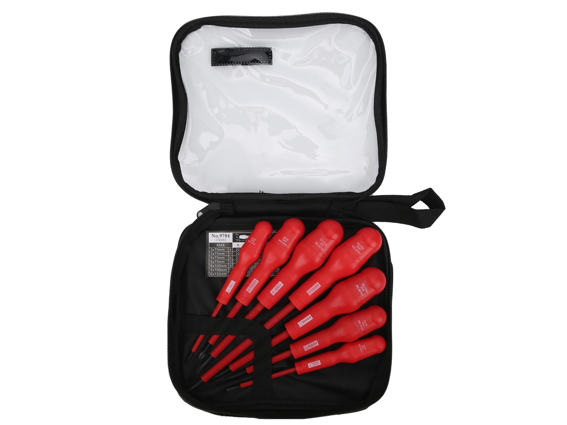 Juego De Destornilladores Aislados De 1000 V Con Cabezal Magnético Para Electricistas, Con Bolsa De Almacenamiento.