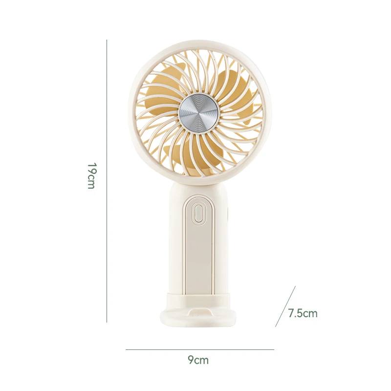 (blanco) Mini Ventilador Portátil Silencioso De Tres Velocidades, Recargable Por Usb.