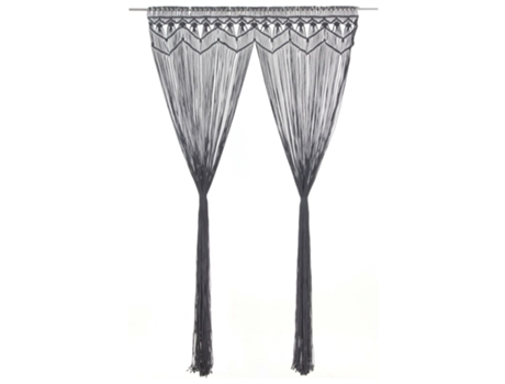 MAISON EXCLUSIVE - Cortina de macramé algodón gris antracita 140x240 cm