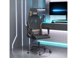 VIDAXL Silla Gaming Tela Negro Y Gris Taupe