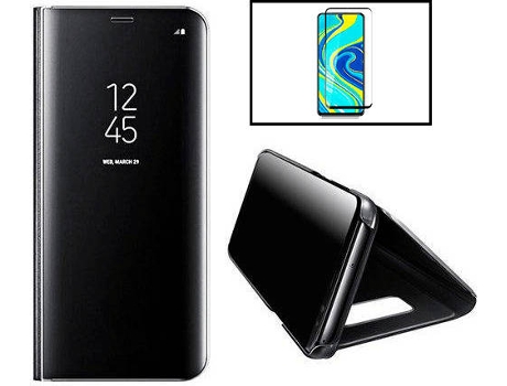 Kit Funda Smartview y Protector de Cristal Templado 5D Full Cover Xiaomi Redmi 10 PHONECARE Negro