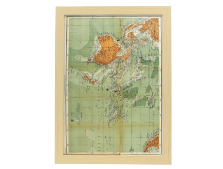 NACNIC Pósters Geográficos En Estilo Vintage Mapa De Oceanía De 1893 Ilustraciones De Antiguos Mapamundis En Tonos Sepia Tamaño A4, Con Marco Blanc...