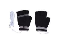 Guantes Usb Calientados De Punto Mitad Y Dedos Completos Doble Face Calefacción Invierno Térmicos Para Escribir 5v