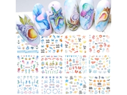Pegatinas para uñas con temática marina, decoraciones para uñas de verano. MDUG