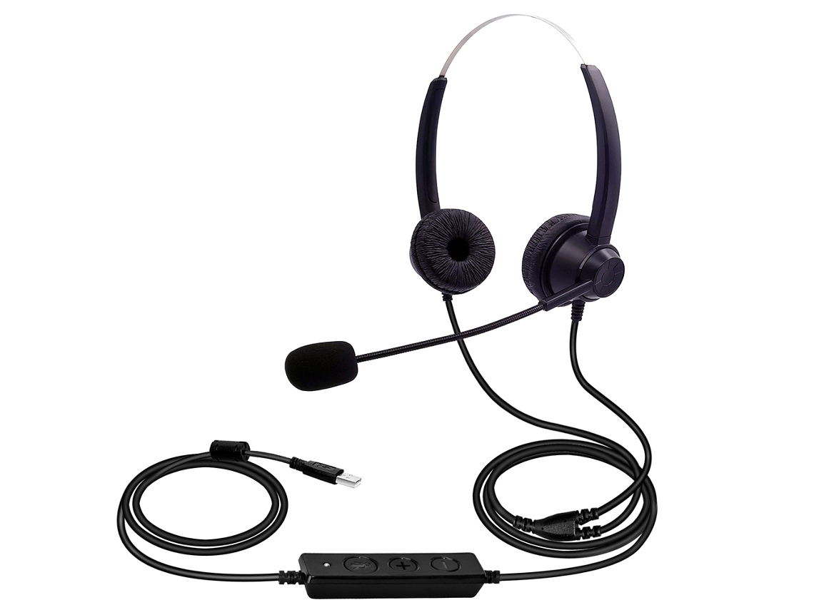 Auriculares Usb Con Micrófono Para Juegos De Pc Y Oficina, Control De Volumen Y Función De Silencio H360d-usb