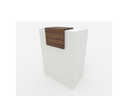 Mostrador de Recepción y Oficina. Fácil Montaje. 80X105X50Cm con Cierres Laterales y Moldura 30X40Cm. Color Nogal. Fabricado en España. OFICIT