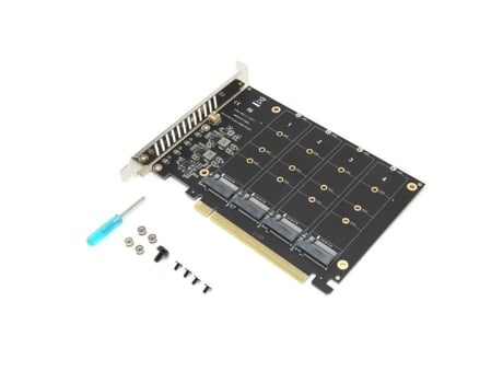 HURRISE 4 puertos M.2 Nvme Ssd a disco convertidor tarjeta de expansión tarjeta adaptadora de disco duro