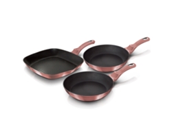 Juego de Sartenes BERLINGER HAUS (20-24-28 cm - Aluminio Forjado - Rosa)