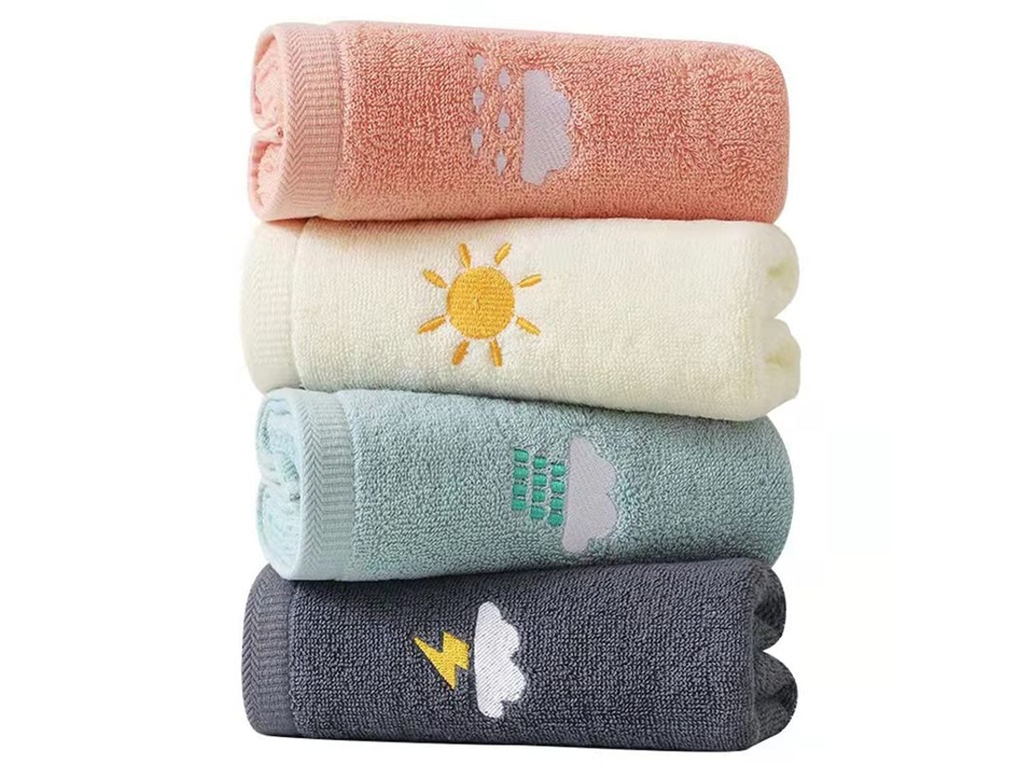 2026-33233-toallas De Mano Para Baño Y Cocina Set 4 Piezas 34x74 Cm Algodón Absorbente Suave