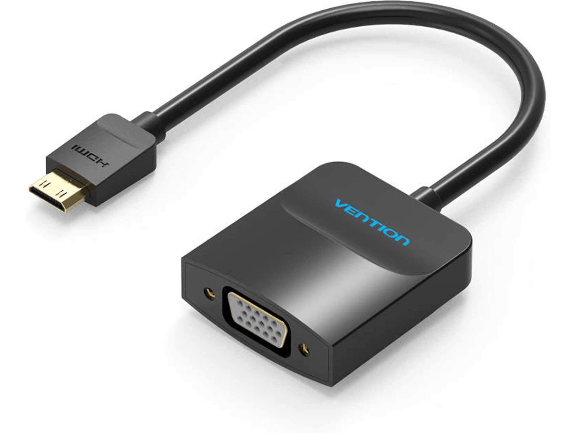 Cable Adaptador VENTION convertidor Mini HDMI para VGA. con Micro USB hembra y puerta de audio de 0.15 m - negro