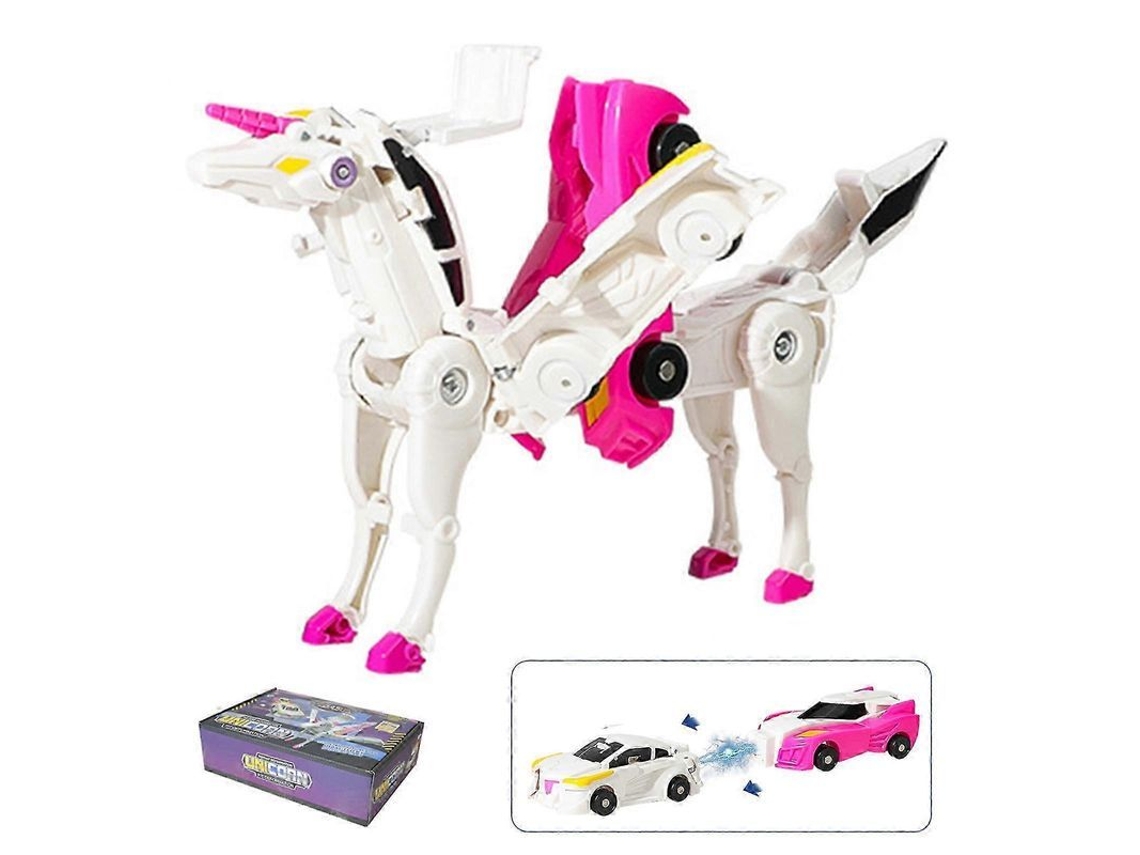 Coche De Juguete Transformable Unicornio 2 En 1 De 2025 Para Niños Y Niñas Con Transformación Instantánea.