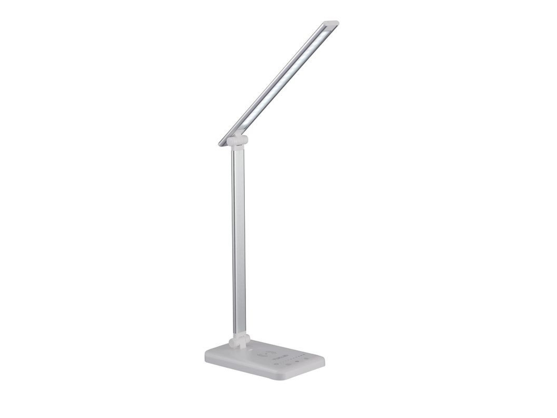 2026-lâmpada De Escritório Led Com Carregador Sem Fio E Usb 5 Níveis De Brilho Gooseneck Flexível
